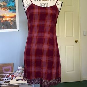 Red/ maroon plaid dress